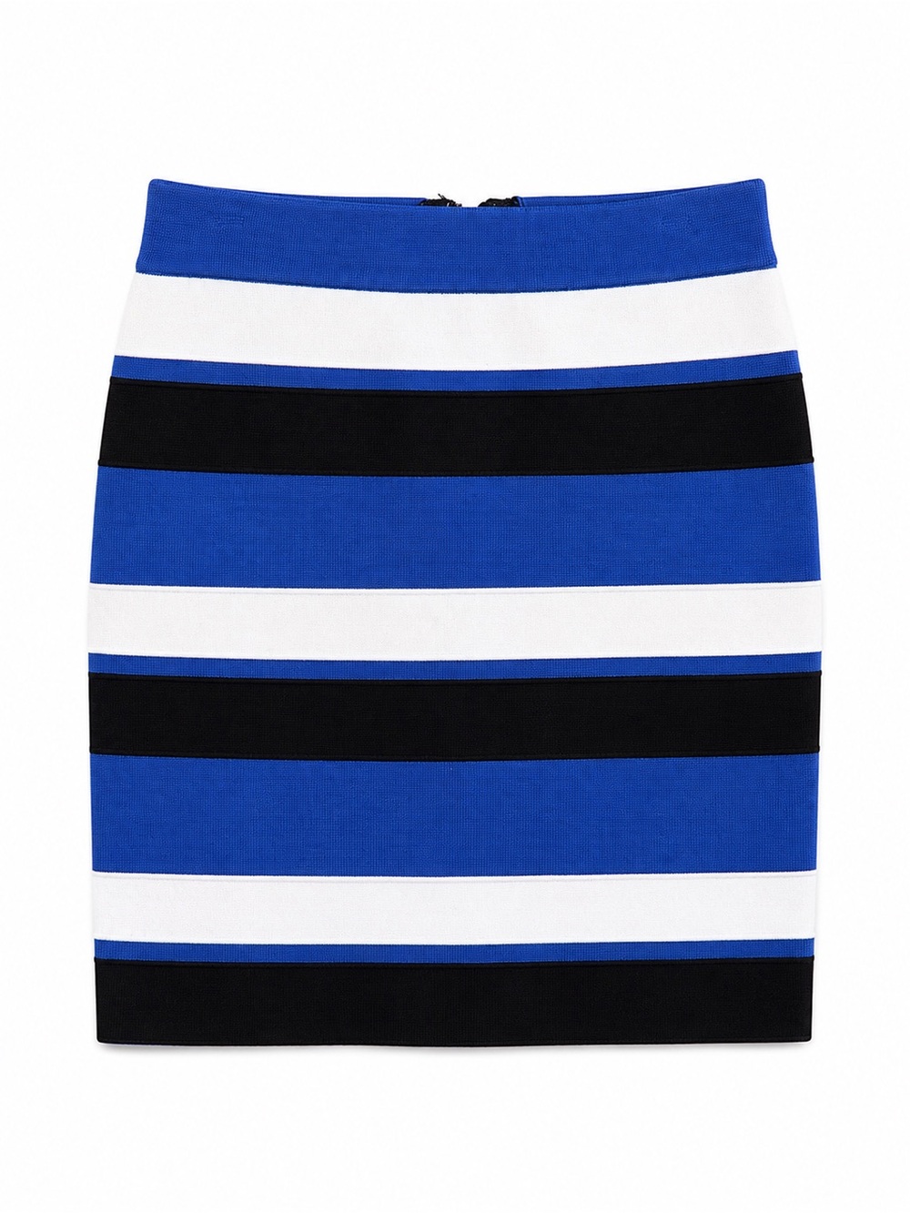 Guess by Marciano Blue, White & Black Striped Bandage Mini Skirt Size S